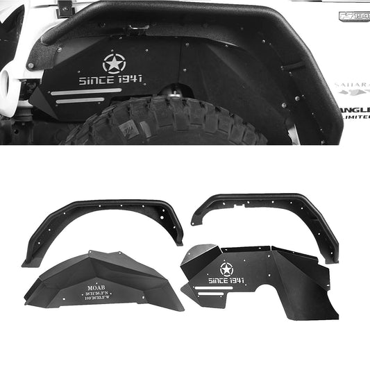 Flux Tubular Fender Flares / Front Inner Fender Liners / Rear Inner Fender Liners(07-18 Jeep Wrangler JK)-LandShaker