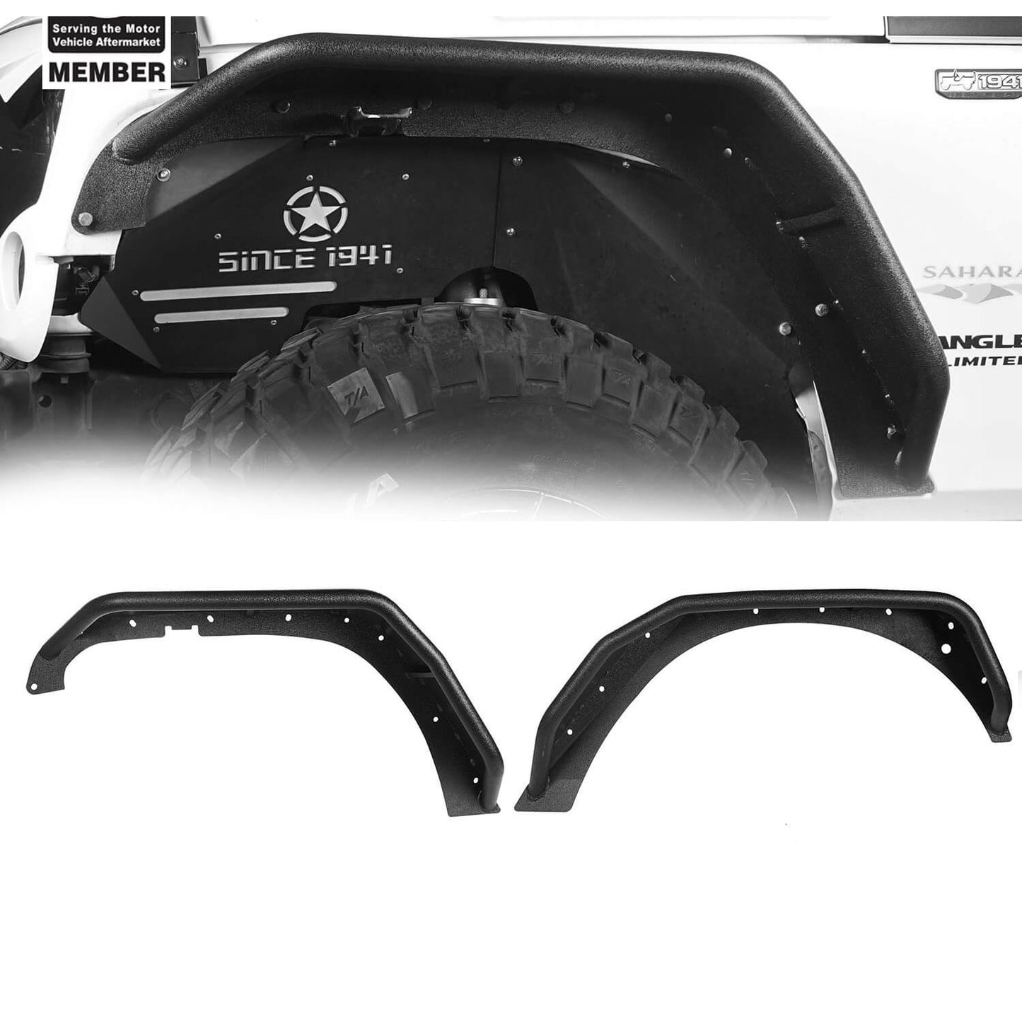 Flux Tubular Fender Flares / Front Inner Fender Liners / Rear Inner Fender Liners(07-18 Jeep Wrangler JK)-LandShaker