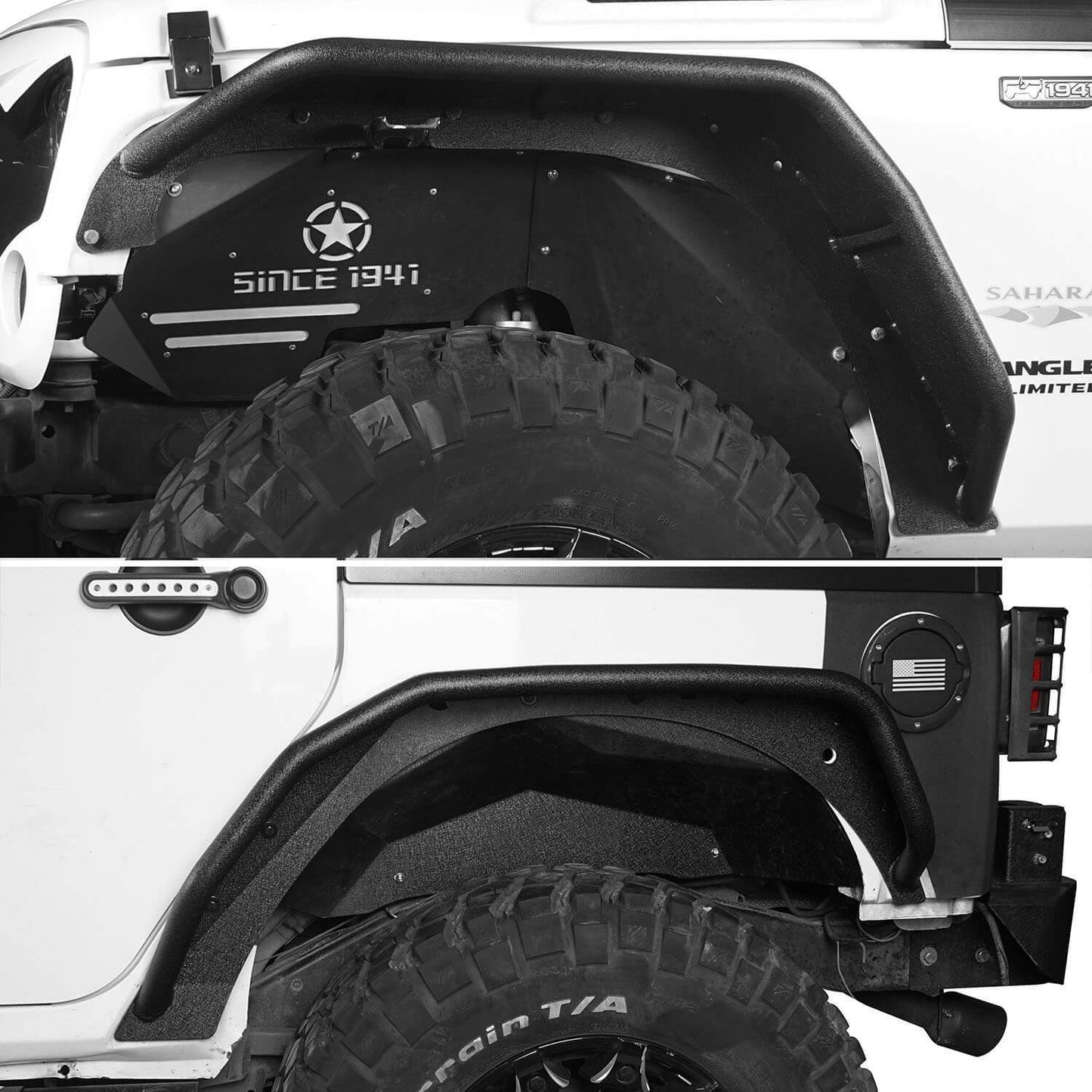 Flux Tubular Fender Flares / Front Inner Fender Liners / Rear Inner Fender Liners(07-18 Jeep Wrangler JK)-LandShaker