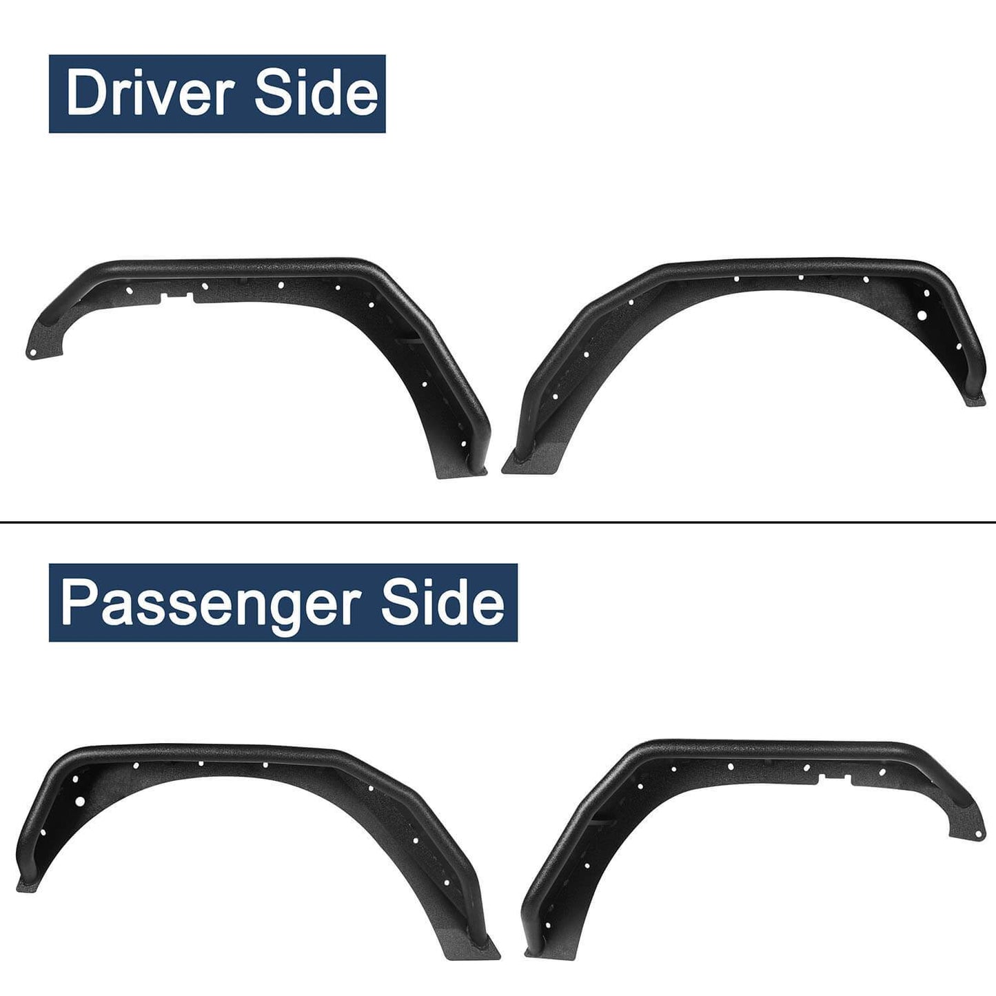 Flux Tubular Fender Flares / Front Inner Fender Liners / Rear Inner Fender Liners(07-18 Jeep Wrangler JK)-LandShaker