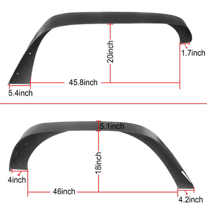 Flat Fender Flares / Front Inner Fender Liners / Rear Inner Fender Liners(07-18 Jeep Wrangler JK)-LandShaker