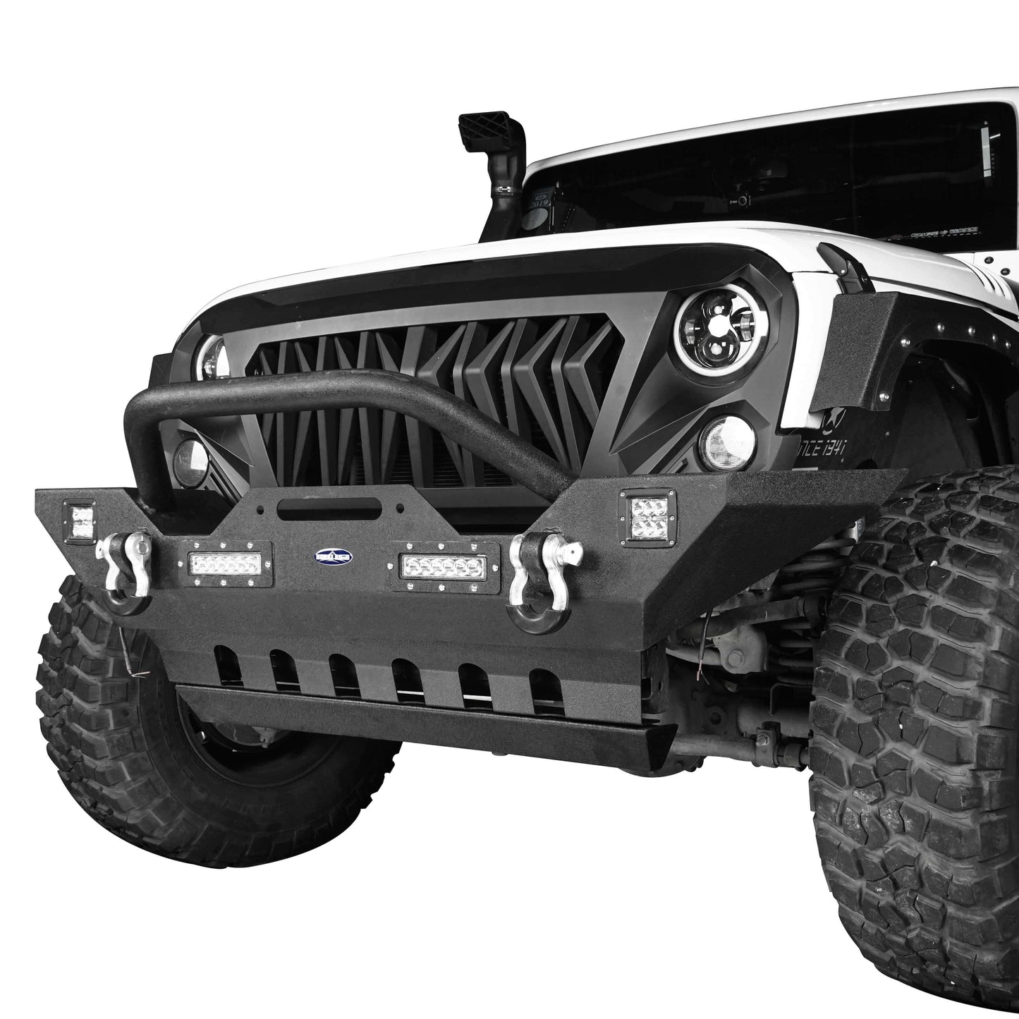 Black Steel Front Skid Plate(07-18 Jeep Wrangler JK)-LandShaker