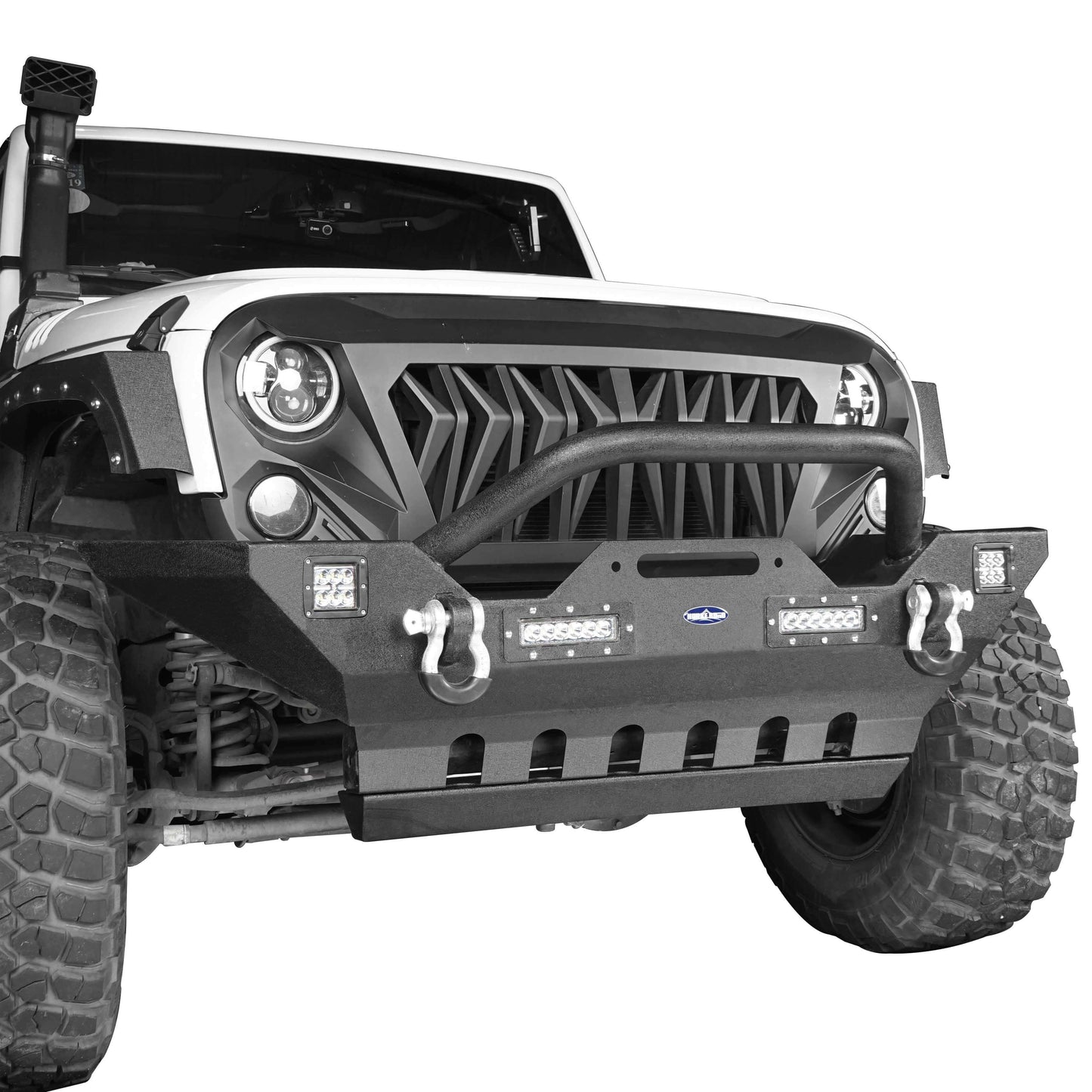 Black Steel Front Skid Plate(07-18 Jeep Wrangler JK)-LandShaker