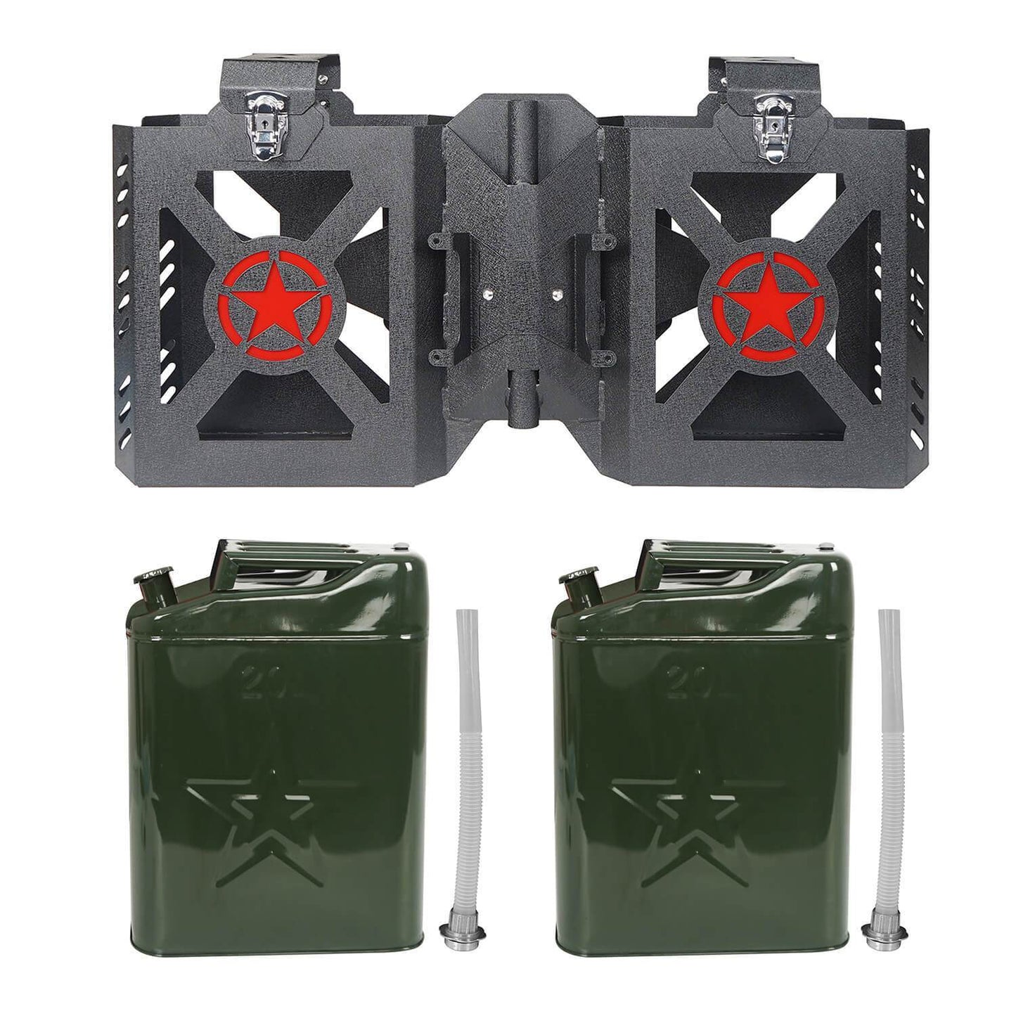 Jerry Gas Can Holder w/Tailgate Mount & Jerry Gas Can(07-18 Jeep Wrangler JK)-LandShaker