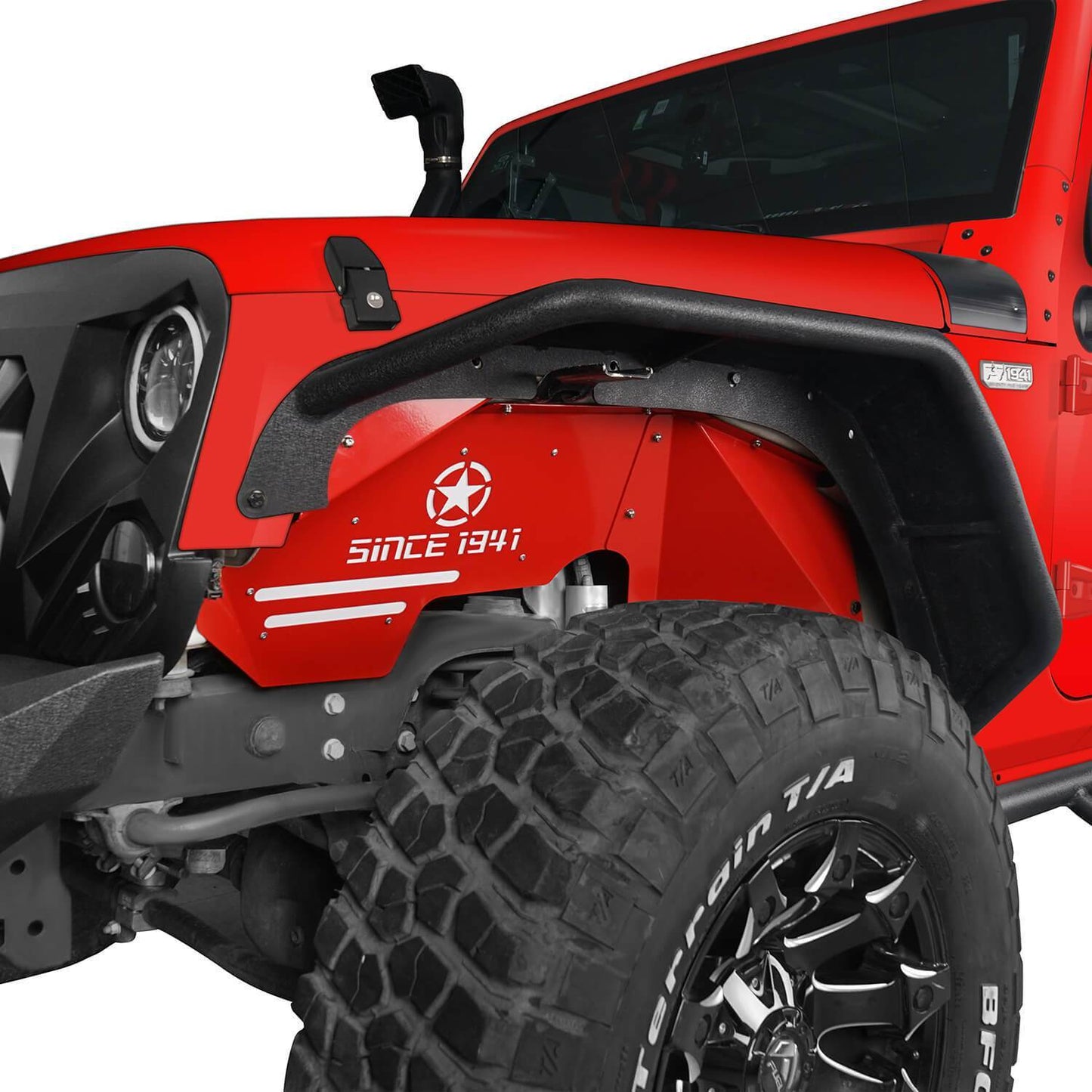 Vivid Red Front Inner Fender Liners / Rear Inner Fender Liners Kit(07-18 Jeep Wrangler JK)-LandShaker