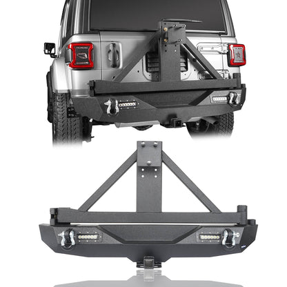 Jeep JL Mad Max Front Bumper & Rear Bumper w/Tire Carrier(18-25 Jeep Wrangler JL)-LandShaker