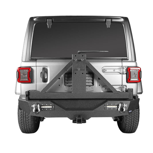 JL Rear Bumper w/Tire Carrier & LED Floodlights(18-25 Jeep Wrangler JL)-LandShaker