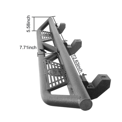 Tube Side Steps Running Boards w/SINCE 1941 Inch Logo(18-24 Jeep Wrangler JL 4 Door)-LandShaker