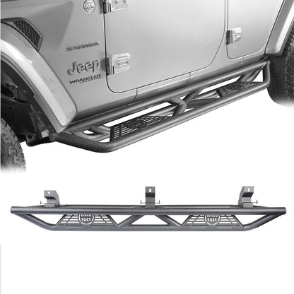 Tube Side Steps Running Boards w/SINCE 1941 Inch Logo(18-24 Jeep Wrangler JL 4 Door)-LandShaker