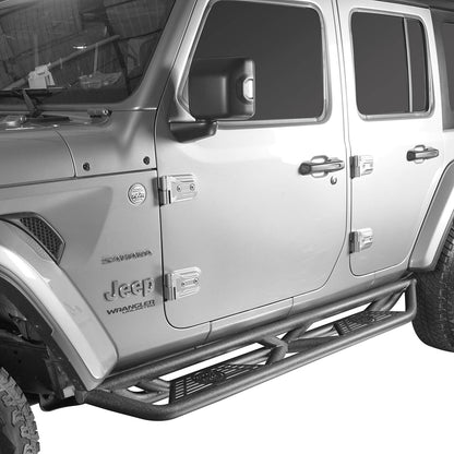 Tube Side Steps Running Boards w/SINCE 1941 Inch Logo(18-24 Jeep Wrangler JL 4 Door)-LandShaker