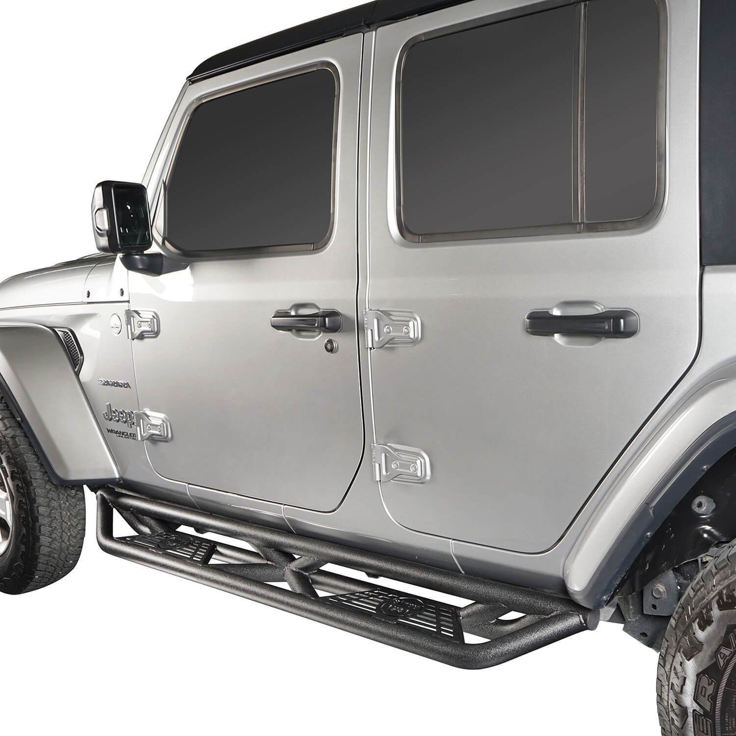 Tube Side Steps Running Boards w/SINCE 1941 Inch Logo(18-24 Jeep Wrangler JL 4 Door)-LandShaker