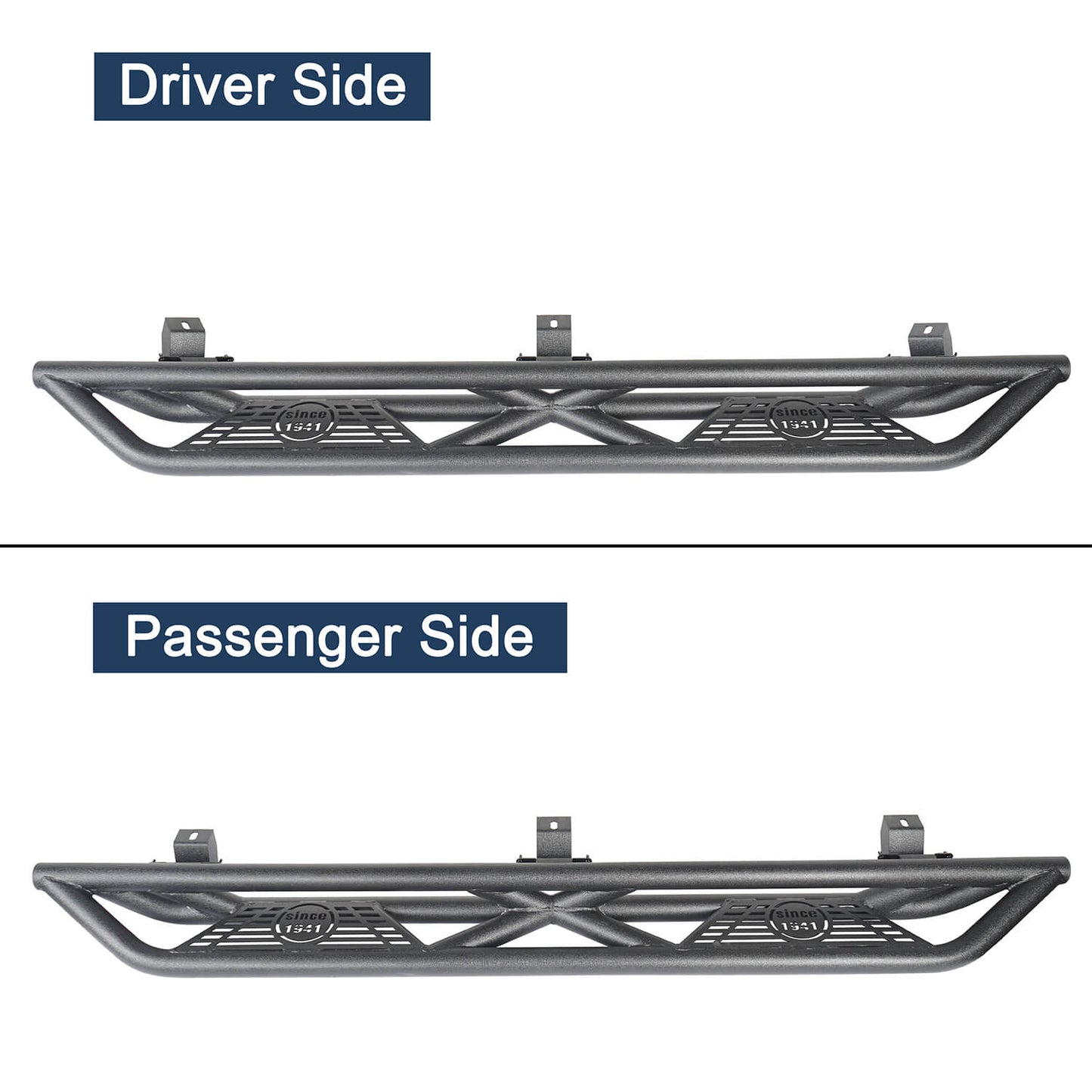 Tube Side Steps Running Boards w/SINCE 1941 Inch Logo(18-24 Jeep Wrangler JL 4 Door)-LandShaker