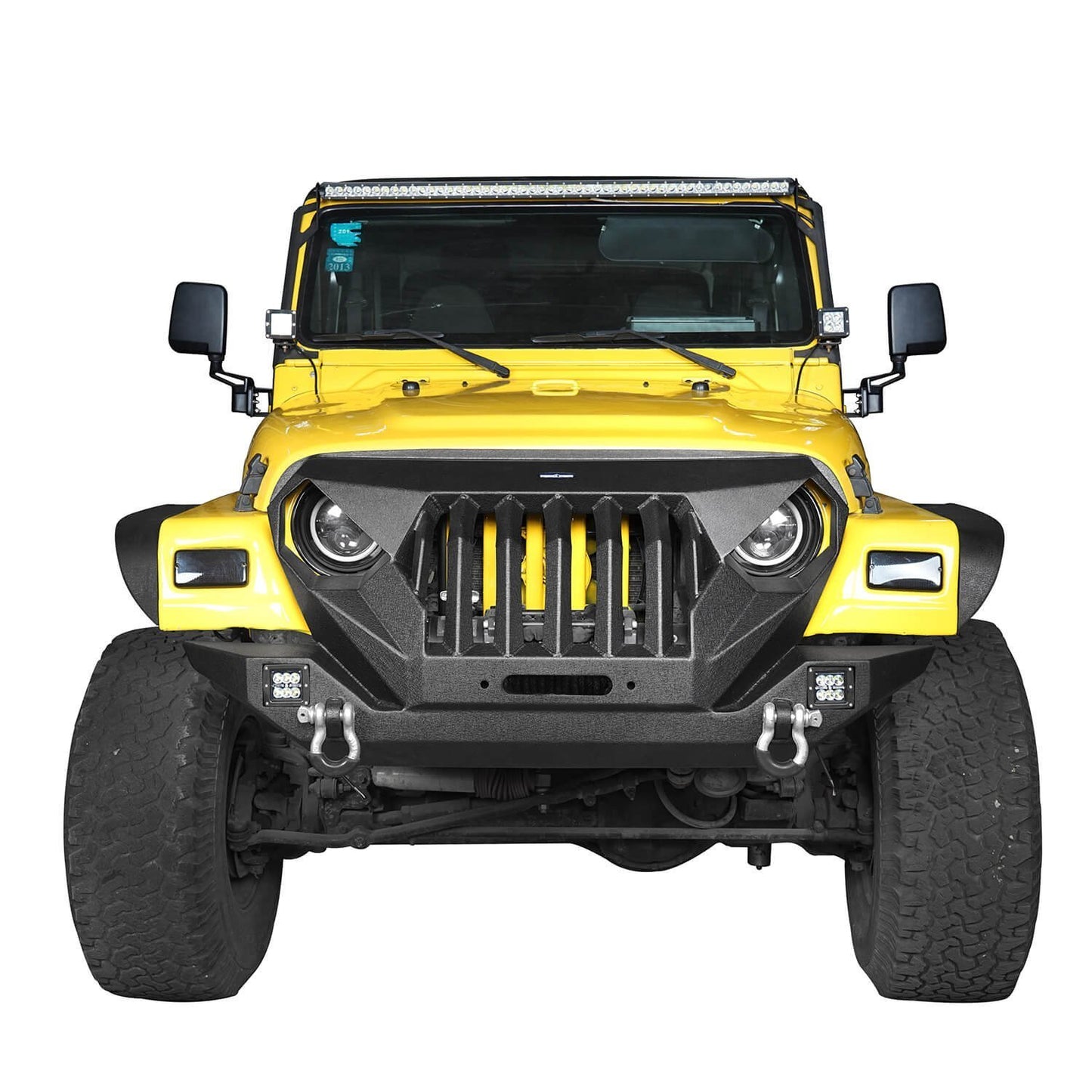 Mad Max Front Bumper w/Grille Guard & Winch Plate(97-06 Jeep Wrangler TJ)-LandShaker