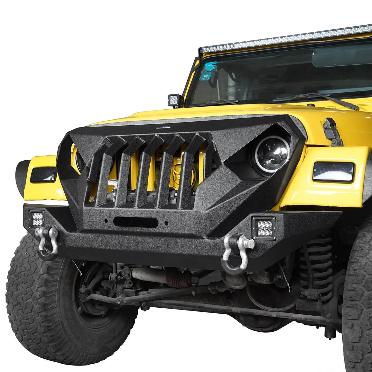 Mad Max Front Bumper w/Grille Guard & Winch Plate(97-06 Jeep Wrangler TJ)-LandShaker