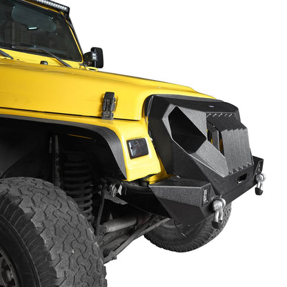 Mad Max Front Bumper w/Grille Guard & Winch Plate(97-06 Jeep Wrangler TJ)-LandShaker