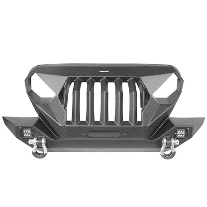 Mad Max Front Bumper w/Grille Guard & Winch Plate(97-06 Jeep Wrangler TJ)-LandShaker