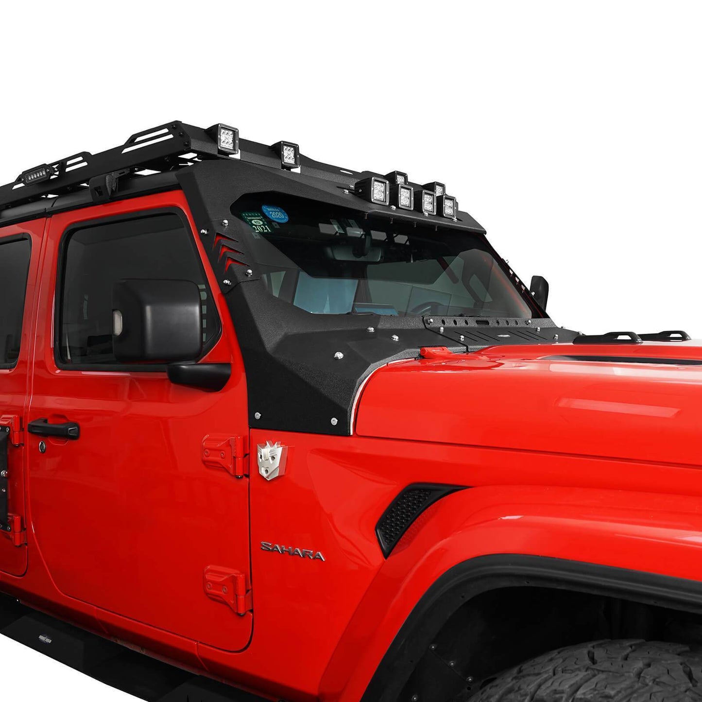 Mad Max Front Bumper w/Wings & Windshield Frame Cover(18-24 Jeep Wrangler JL & Gladiator JT(Excluding Mojave))-LandShaker