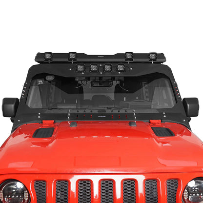 Mad Max Front Bumper w/Wings & Windshield Frame Cover(18-24 Jeep Wrangler JL & Gladiator JT(Excluding Mojave))-LandShaker