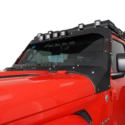 Mad Max Front Bumper w/Wings & Windshield Frame Cover(18-24 Jeep Wrangler JL & Gladiator JT(Excluding Mojave))-LandShaker