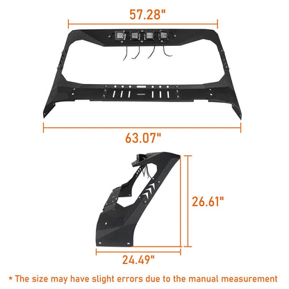 Mad Max Front Bumper w/Wings & Windshield Frame Cover(18-24 Jeep Wrangler JL & Gladiator JT(Excluding Mojave))-LandShaker