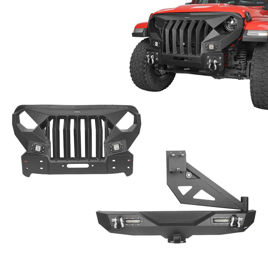 Mad Max Front Bumper & Rear Bumper w/Tire Carrier(18-25 Jeep Wrangler JL)-LandShaker