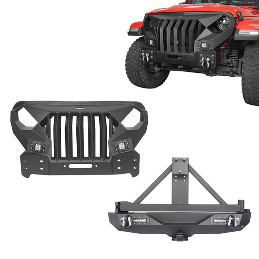 Mad Max Front Bumper & Rear Bumper w/Tire Carrier(18-25 Jeep Wrangler JL)-LandShaker