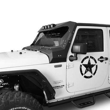 Mad Max Front Bumper w/Steel Grille Guard & Windshield Frame Cover(07-18 Jeep Wrangler JK)-LandShaker