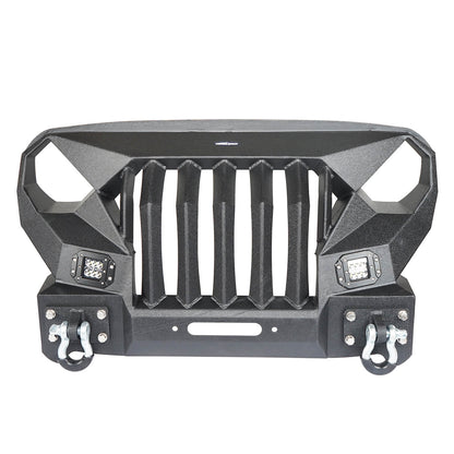 Mad Max Front Bumper w/Steel Grille Guard & Windshield Frame Cover(07-18 Jeep Wrangler JK)-LandShaker