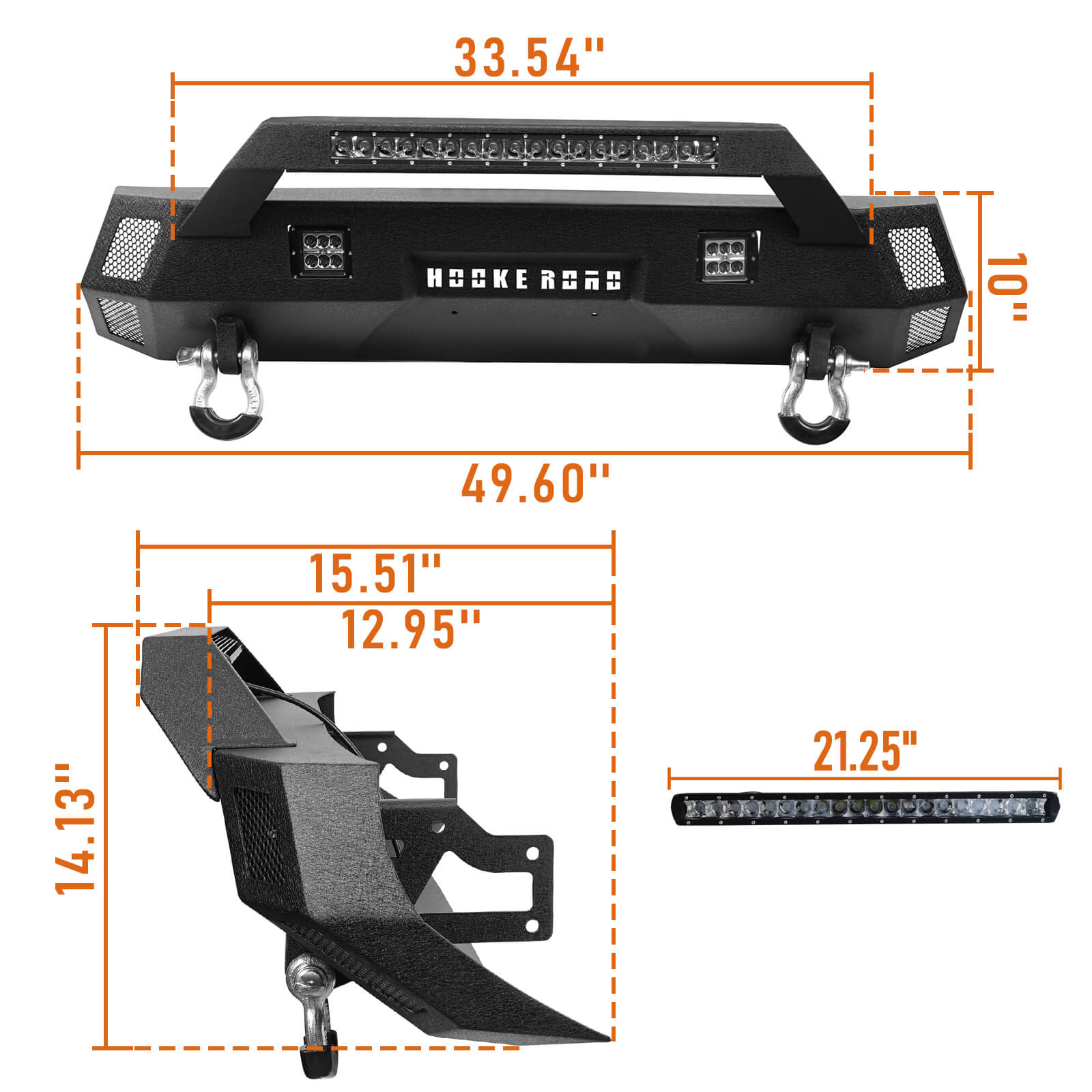 Tacoma Front Bumper Stubby Bumper for Toyota Tacoma 3rd Gen - LandShaker 4x4 b4202-8