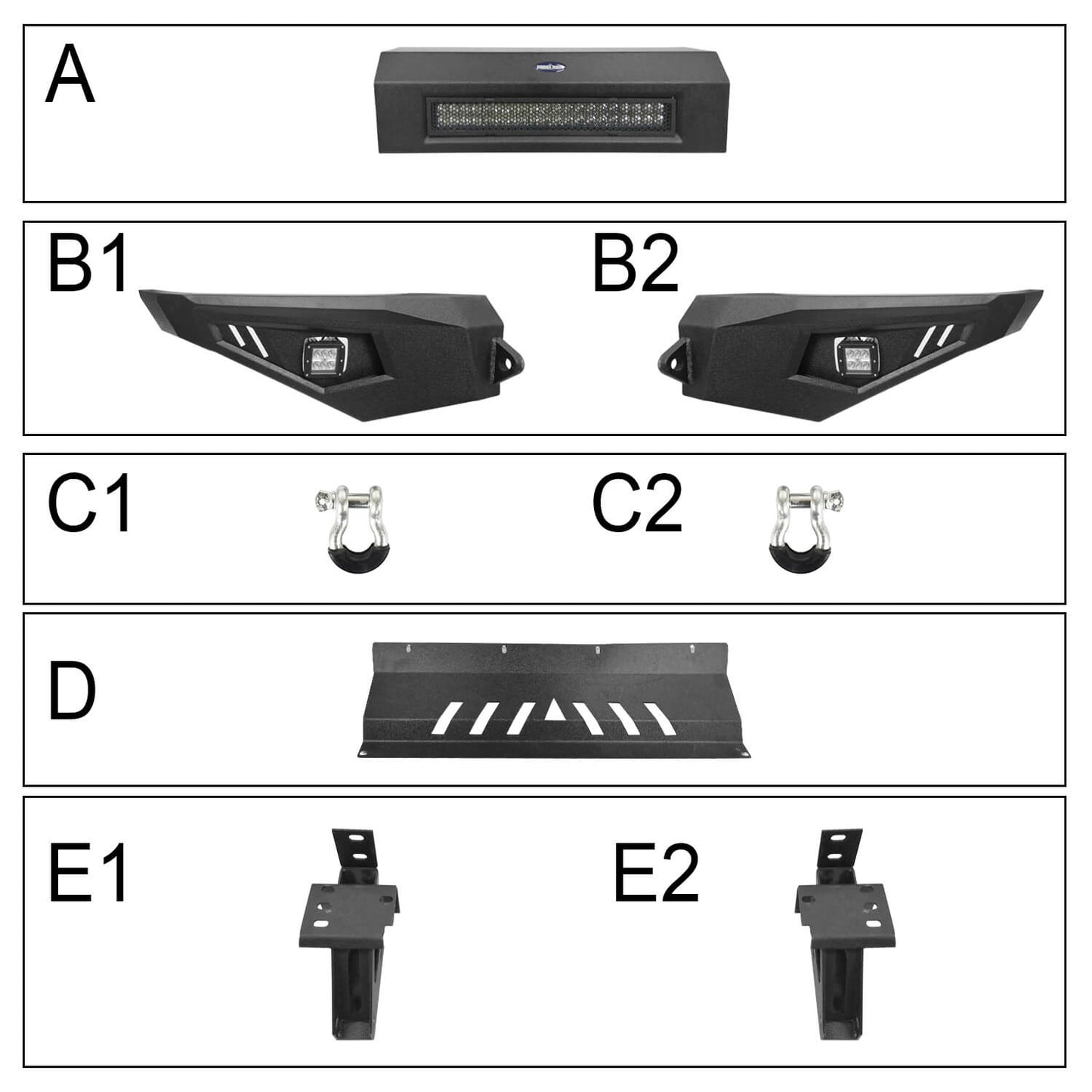 Front Bumper & Full Width Rear Bumper for 2014-2021 Toyota Tundra  b5001+b5002 7