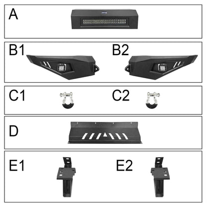 Front Bumper & Full Width Rear Bumper for 2014-2021 Toyota Tundra  b5001+b5002 7