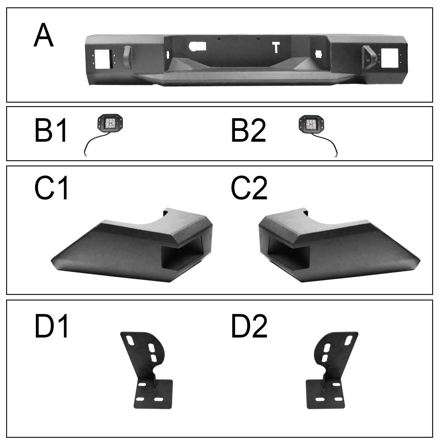 Tundra Full Width Front Bumper & Rear Bumper for 2014-2021 Toyota Tundra b5000+b5003 17