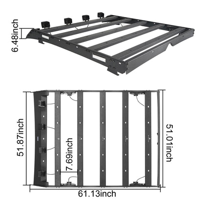 Hooke Road Tundra Roof Rack With Lights for 2007-2013 Toyota Tundra Crewmax Tundra Luggage Rack u-Box Offroad BXG5202 12